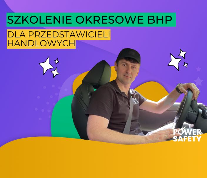 Mężczyzna siedzi w aucie i ma zapięte pasy bezpieczeństwa - Power safety szkolenie okresowe bhp dla przedstawicieli handlowych